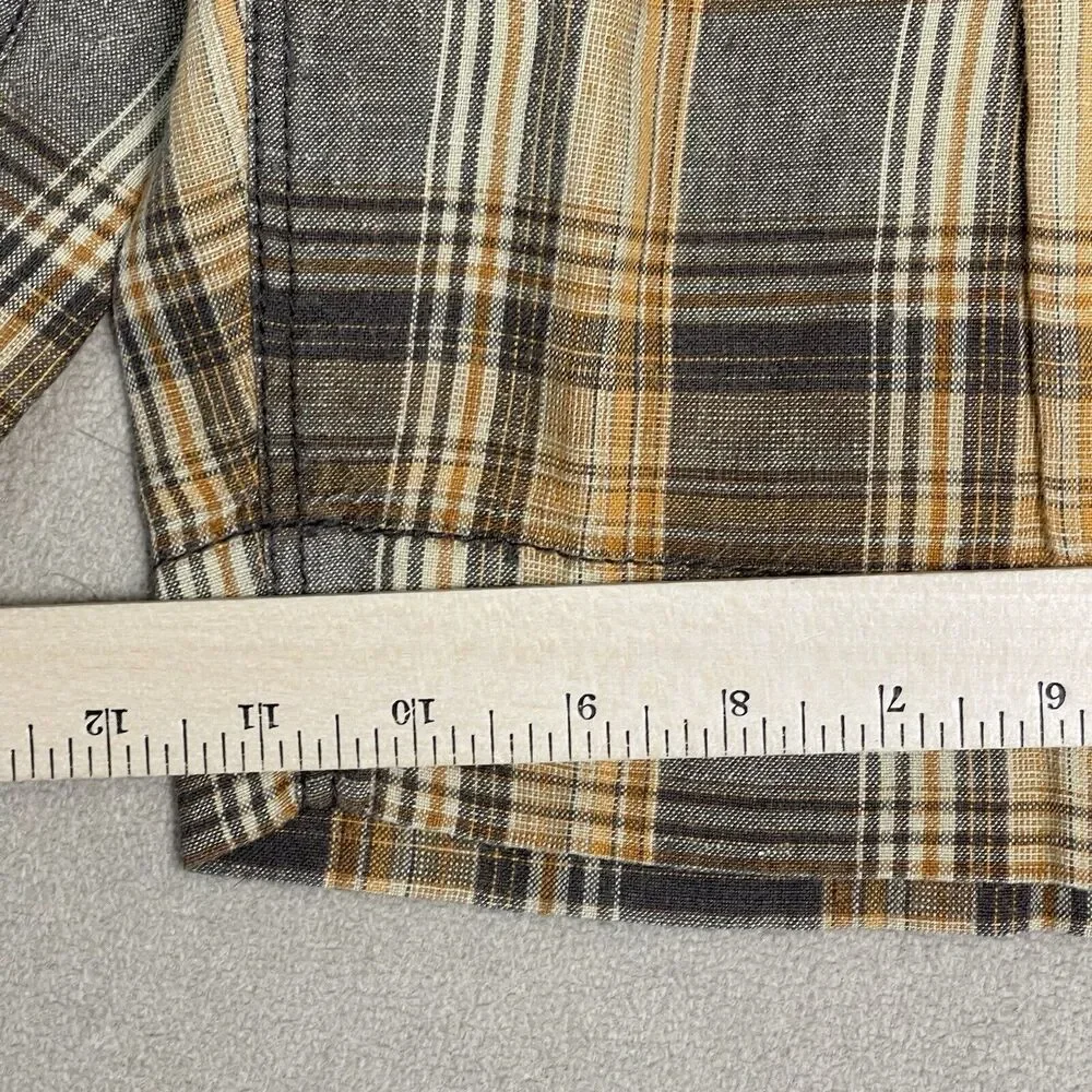 Tommy Bahama Relax Short Mens 35‎ Brown Plaid Linen Chino Preppy Adult